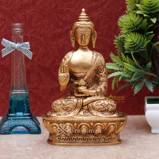 Brass Blessing Buddha Weight 1 kg & Height 7 Inch