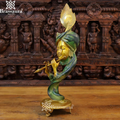 Brass Krishna Murti Weight 6.76 Kg And Height 22 Inch