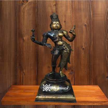 Brass Classical Aardhnareshwar Statue Weight 10.7 kg & Height 23 Inch