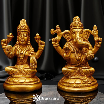 Brass Classic Lakshmi Ganesh Weight 0.6 Kg & Height 3 Inch