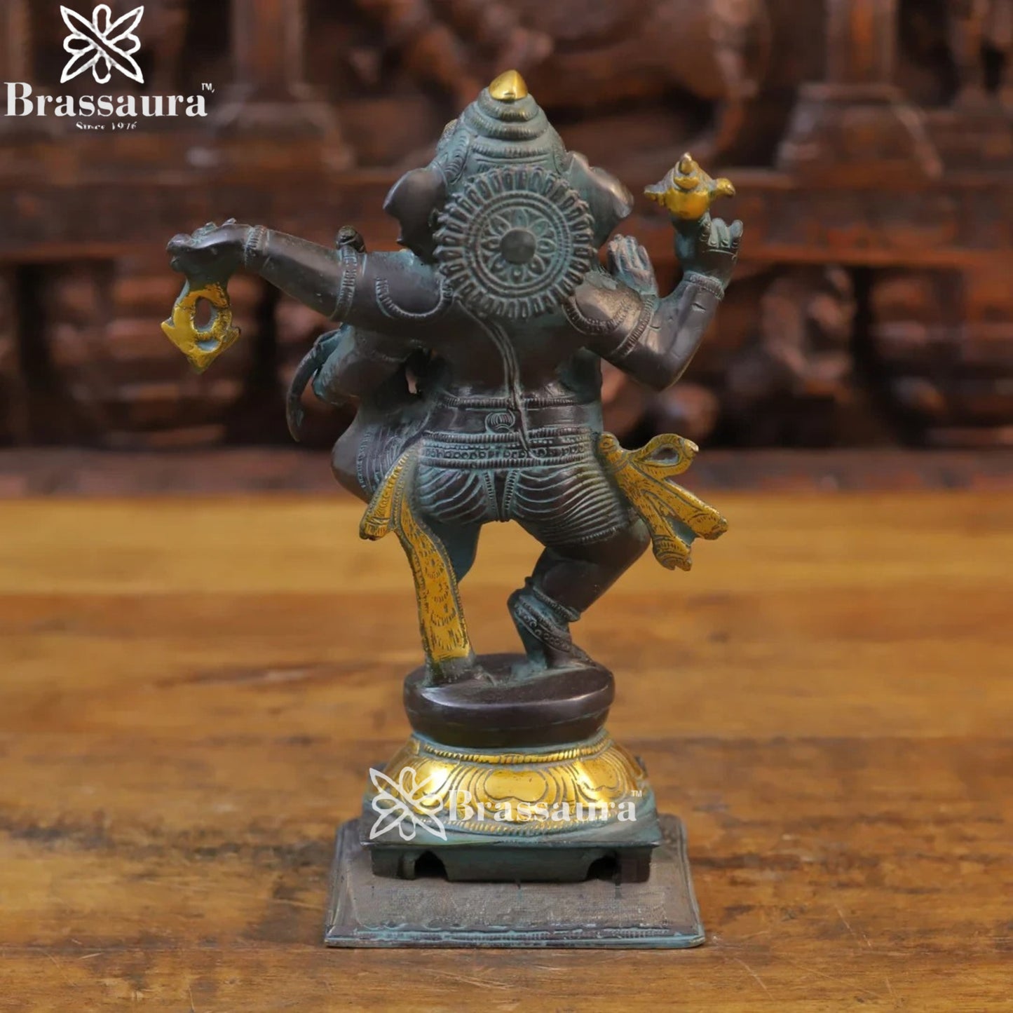 Brass Dancing Ganesha Weight 3.64 Kg & Height 11 Inch
