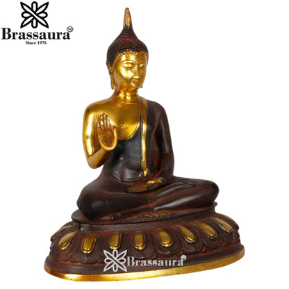 Brass Blessing Buddha Weight 5.5 kg & Height 14 Inch