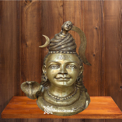 Brass Artistic Shiva Mukhlingam Weight 13.8 Kg & Height 20 Inch