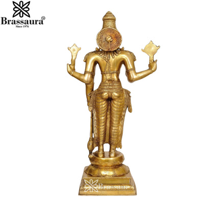 Brass Super fine Vishnu Statue Weight 27.2 Kg And Height 37 Inch