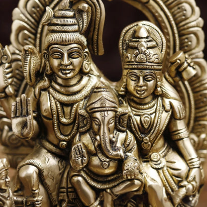 Brass Superfine Lord Shiv Parivaar Statue Weight 6.62 Kg And Height 12 Inch