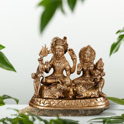 Brass Lord Shiv Family Statue Weight 2.15 Kg And Height 5.5 Inch