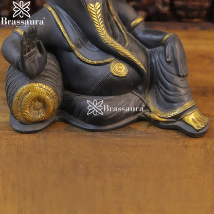 Brass Relaxing Ganesha Weight 13.3 Kg & Height 11 Inch