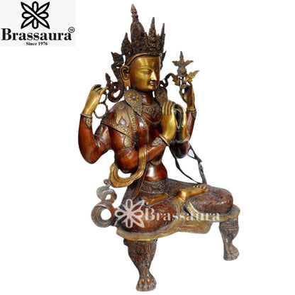 Brass Artistic Tara Weight 38 Kg & Height 38 Inch