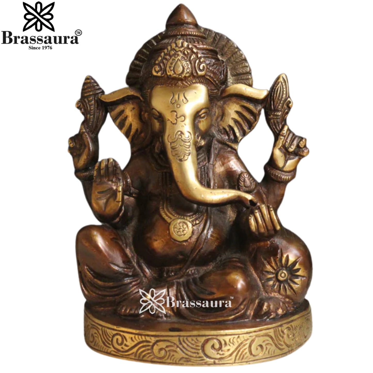 Brass Ganesha Statue Weight 2 Kg & Height 7 Inch