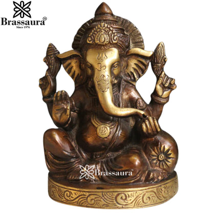Brass Ganesha Statue Weight 2 Kg & Height 7 Inch