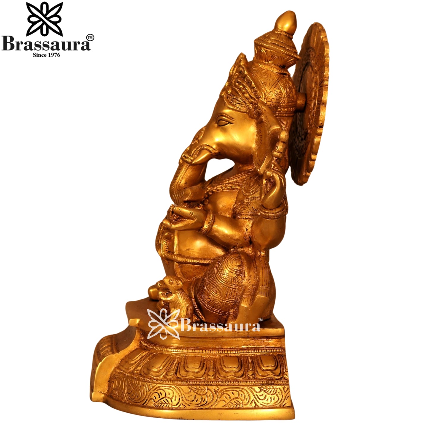 Brass Ganesha Statue Weight 6.7 Kg & Height 12.2 Inch