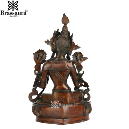 Brass Antique Tara Statue Weight 9.2 Kg And Height 19 Inch