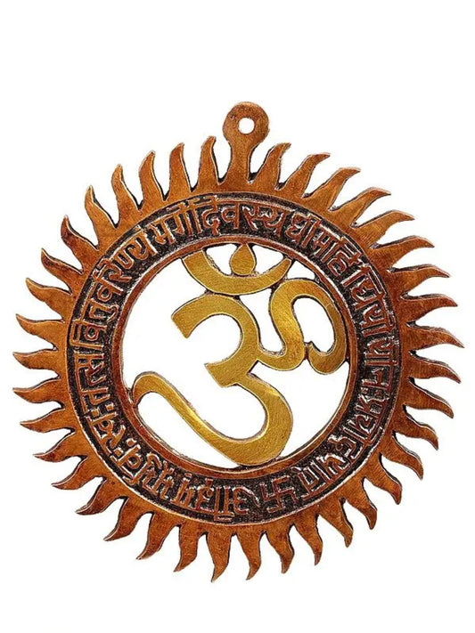 Brassaura™ Om with Gayatri Mantra Wall Hanging Brass Statue – Height 5.91 inches | Weight 0.40 kgs