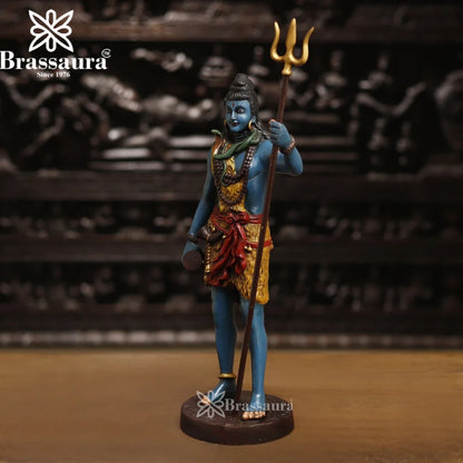 Brassaura™ Brass Lord Shiva Statue – Height 19 Inches & Weight 5.96 Kg | Devotional Home Décor