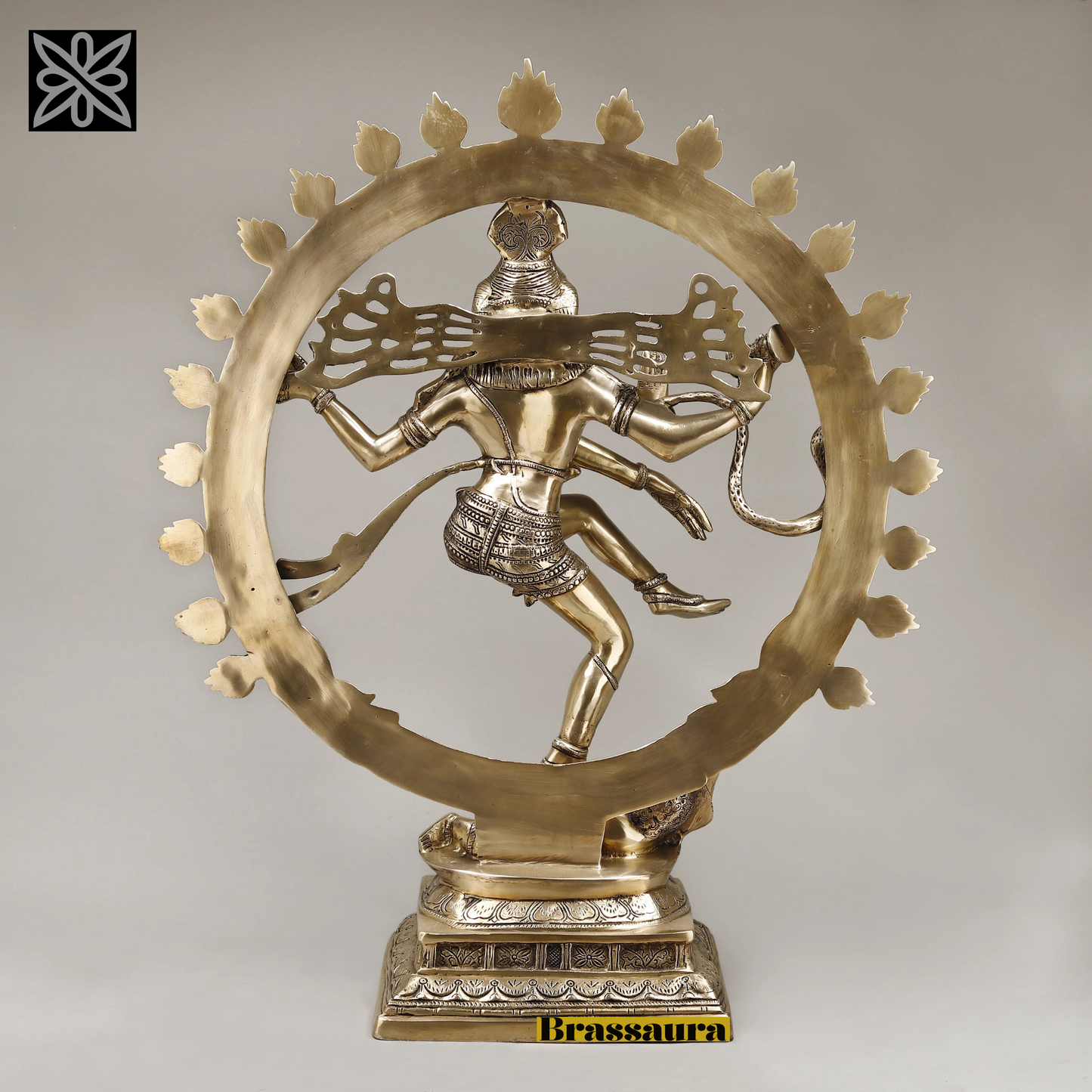 Brassaura™ Brass Nataraja Idol – 33 inch | 24.93 kg | Dancing Shiva Statue in Golden Finish for Home, Temple & Gift Décor