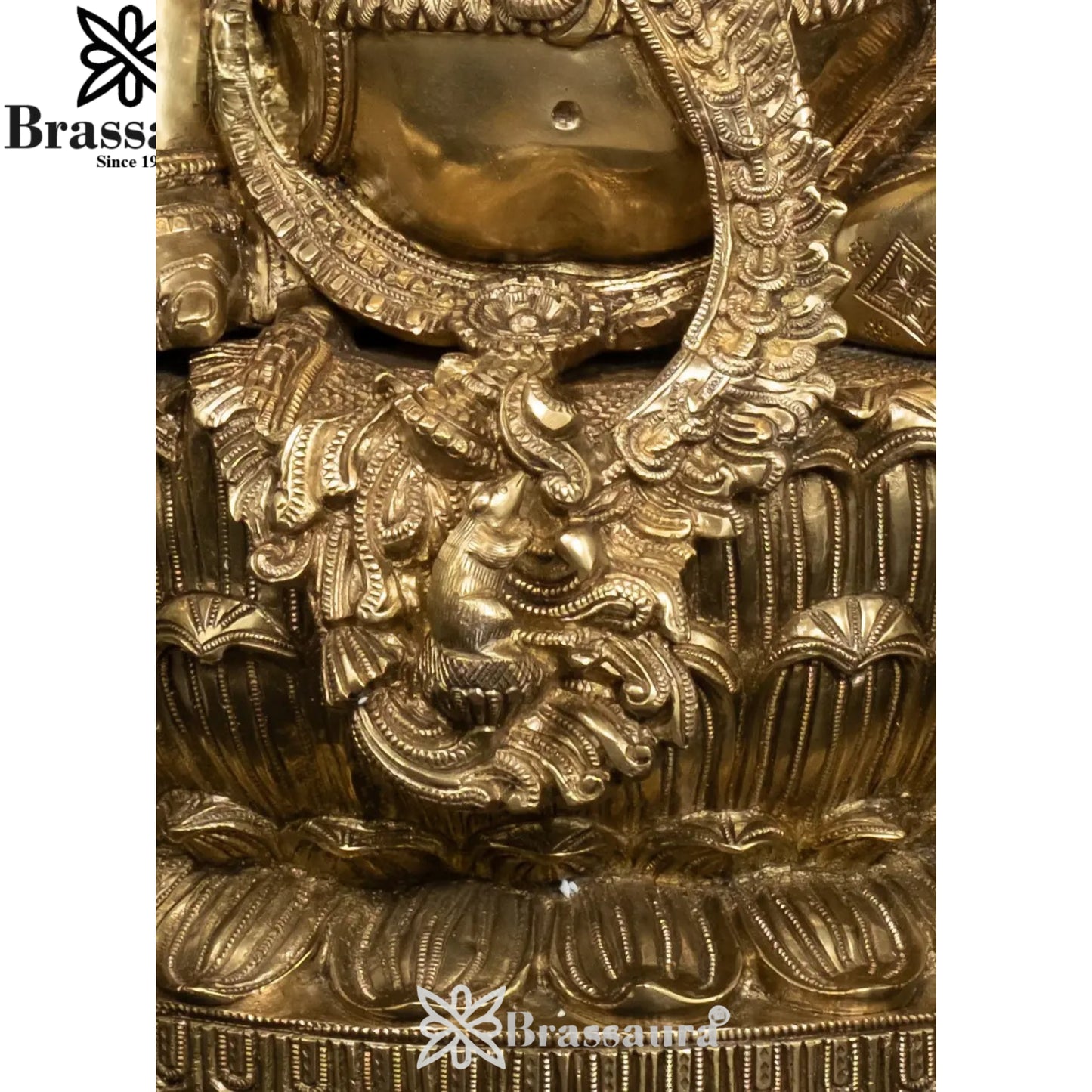 Brass Ganesha Statue Weight 34.5 Kg And Height 26 Inch