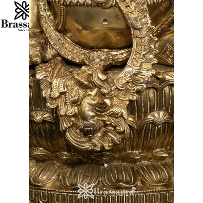 Brass Ganesha Statue Weight 34.5 Kg And Height 26 Inch
