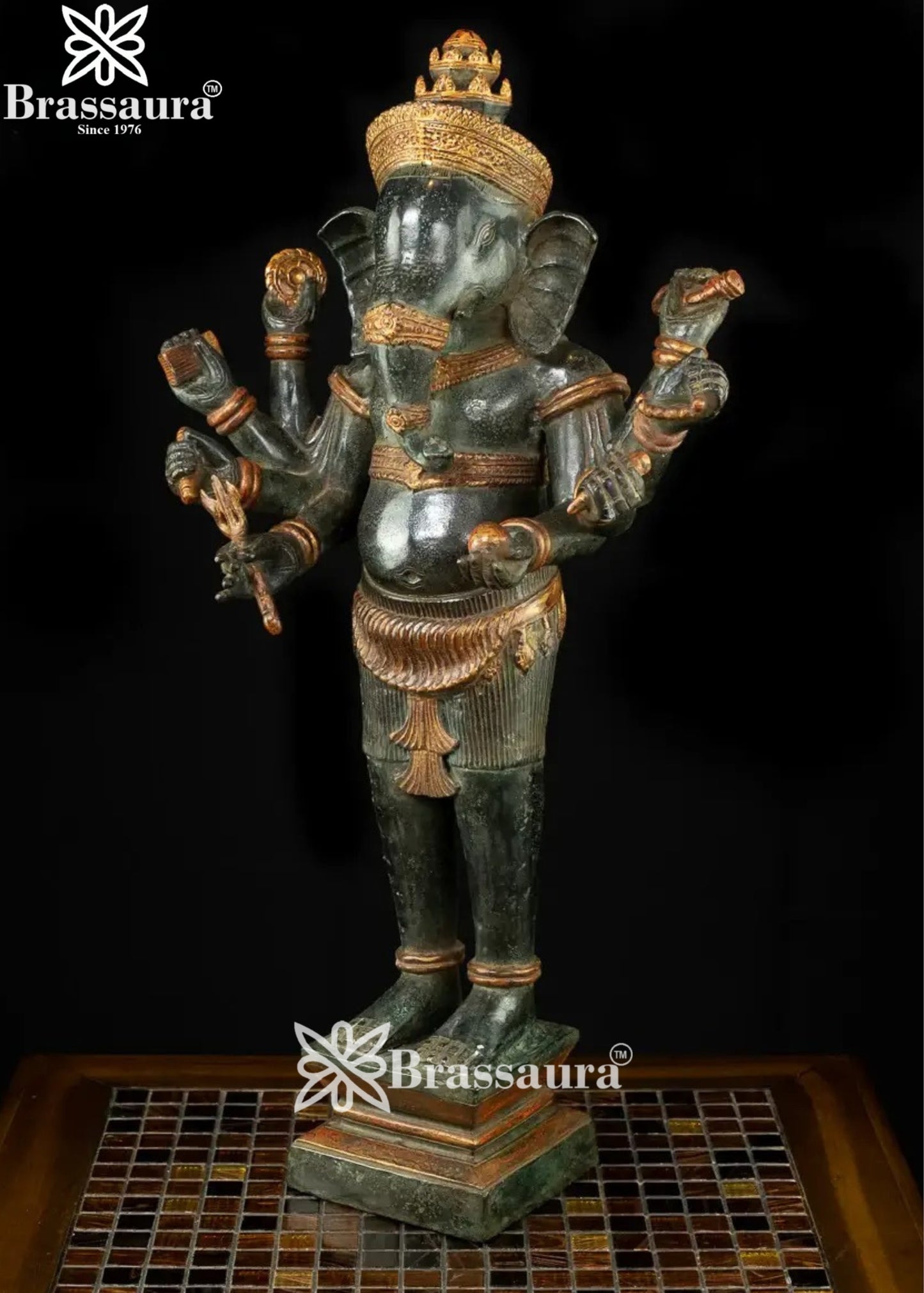 Bronze Ganesha Statue Weight 9.6 Kg And Height 24 Inch