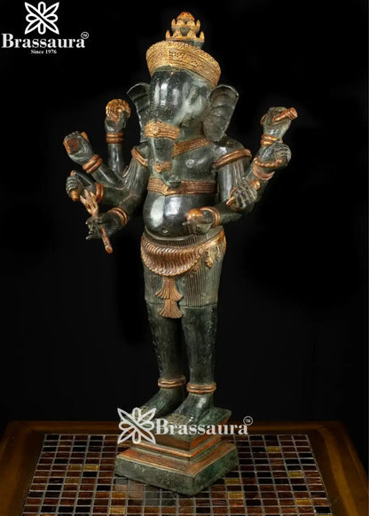 Bronze Ganesha Statue Weight 9.6 Kg And Height 24 Inch