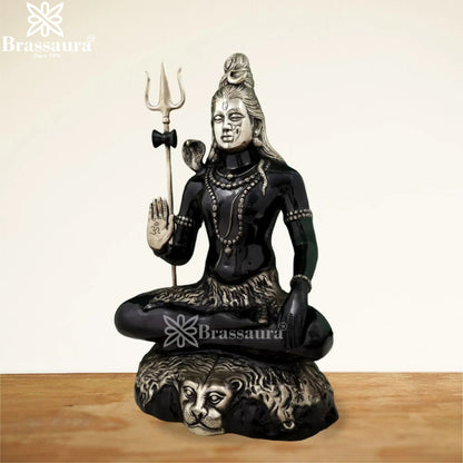 Brassaura™ Compact Brass Lord Shiva Murti – Height 22.5 Inches & Weight 16 Kgs | Devotional Ornament