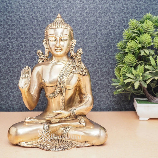 Brass Blessing Royal Golden Buddha Weight 9.5 kg & Height 3.4 Inch