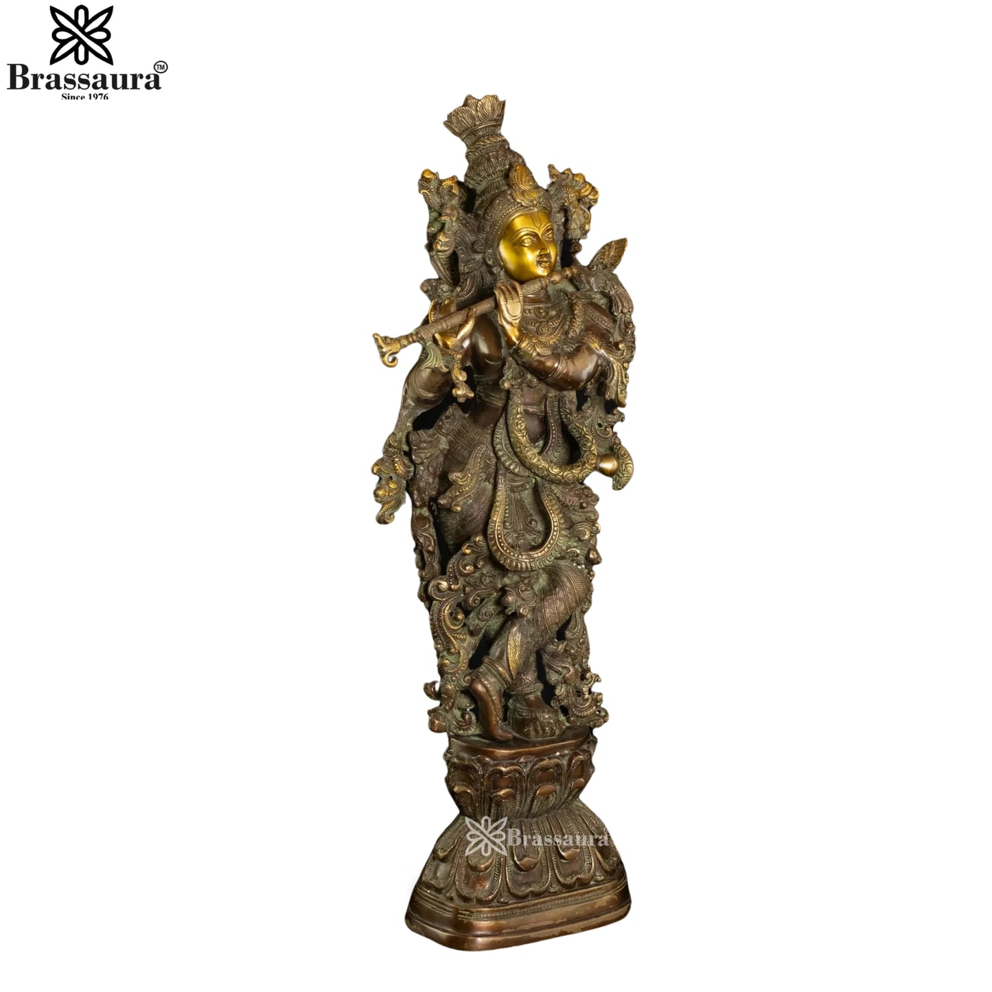 Brass Krishna Murti Weight 15 Kg And Height 29 Inch