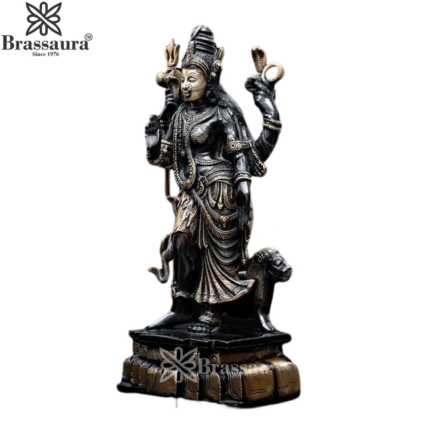 Brass Aardhnareshwar Statue Weight 9.66 Kg And Height 17.5 Inch