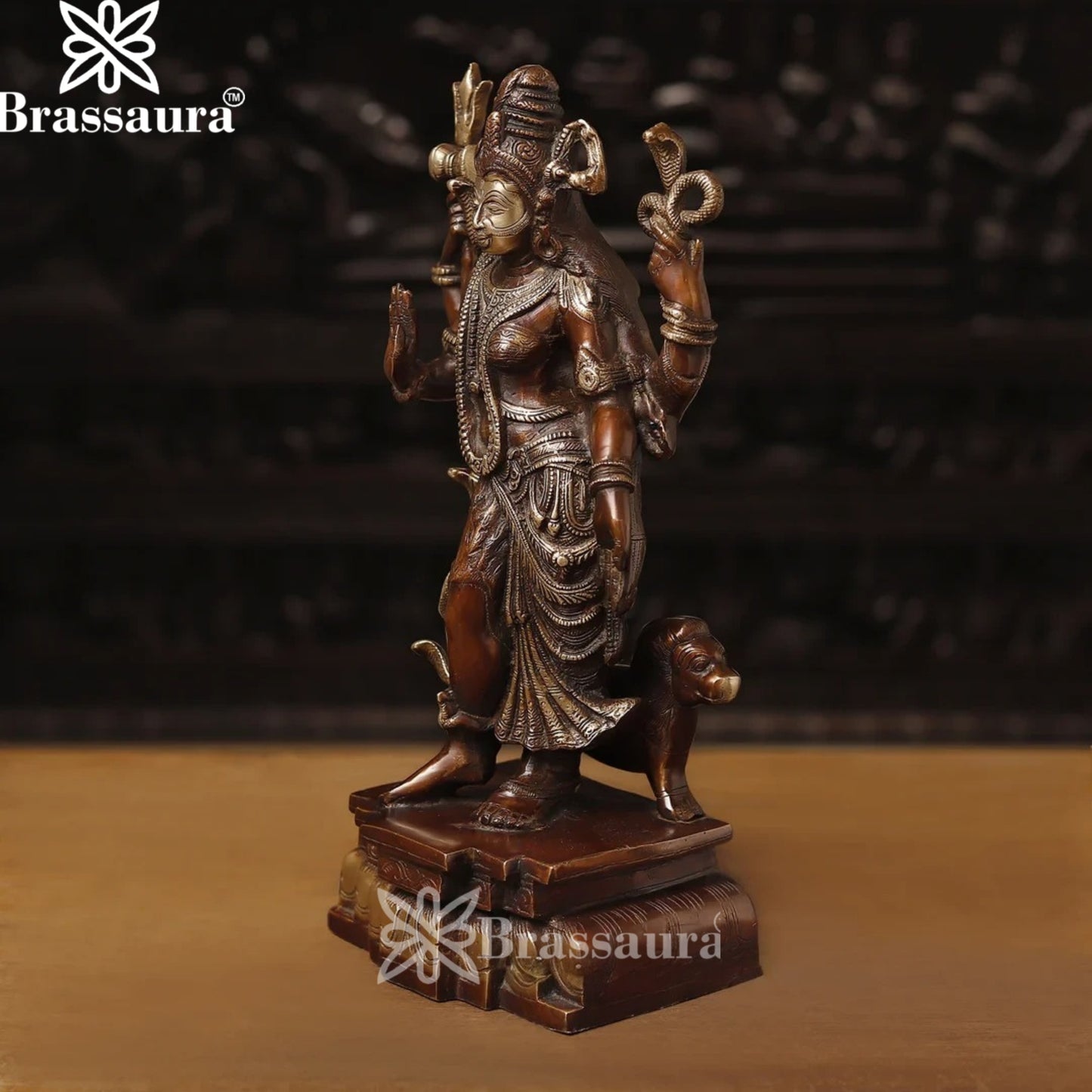 Brass Aardhnareshwar Statue Weight 9.67 Kg And Height 17.5 Inch