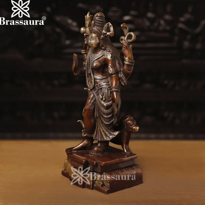 Brass Aardhnareshwar Statue Weight 9.67 Kg And Height 17.5 Inch