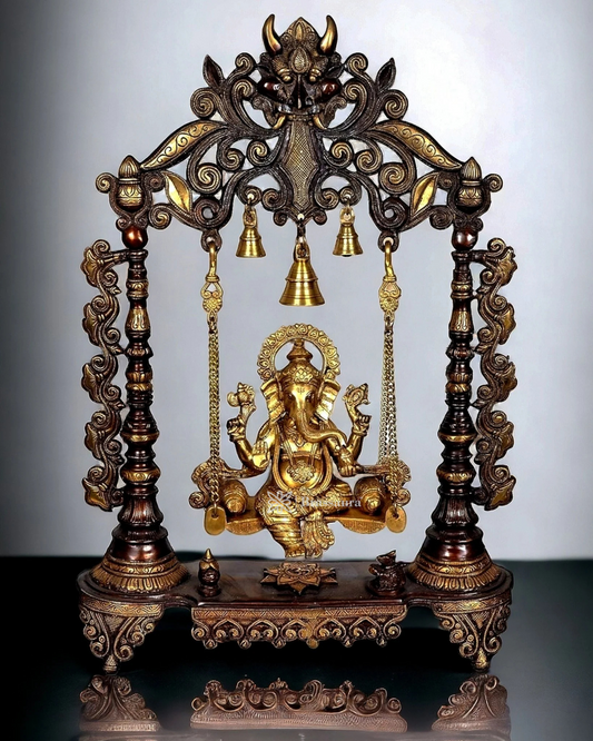 Brassaura™ Brass Ganesha Swing – Height 26 Inches, Weight 16 Kgs