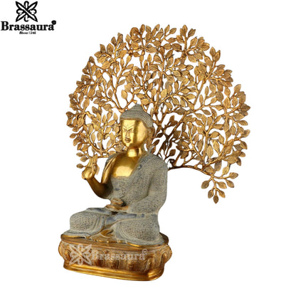Brass Blessing Tree Artistic Buddha Weight 19.5 kg & Height 25 Inch