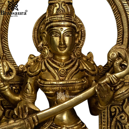 Brass Saraswati Statue Weight 4 Kg And Height 10.5 Inch