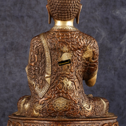 Brassaura™ Brass Elegant Buddha Idol – Height 17 Inches, Weight 11 Kgs