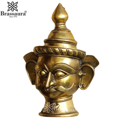 Brass Shiva Mask Statue Weight 2.15 Kg And Height 7 Inch