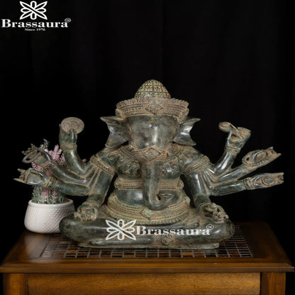 Bronze Ganesha Statue Weight 3.1 Kg And Height 13.5 Inch