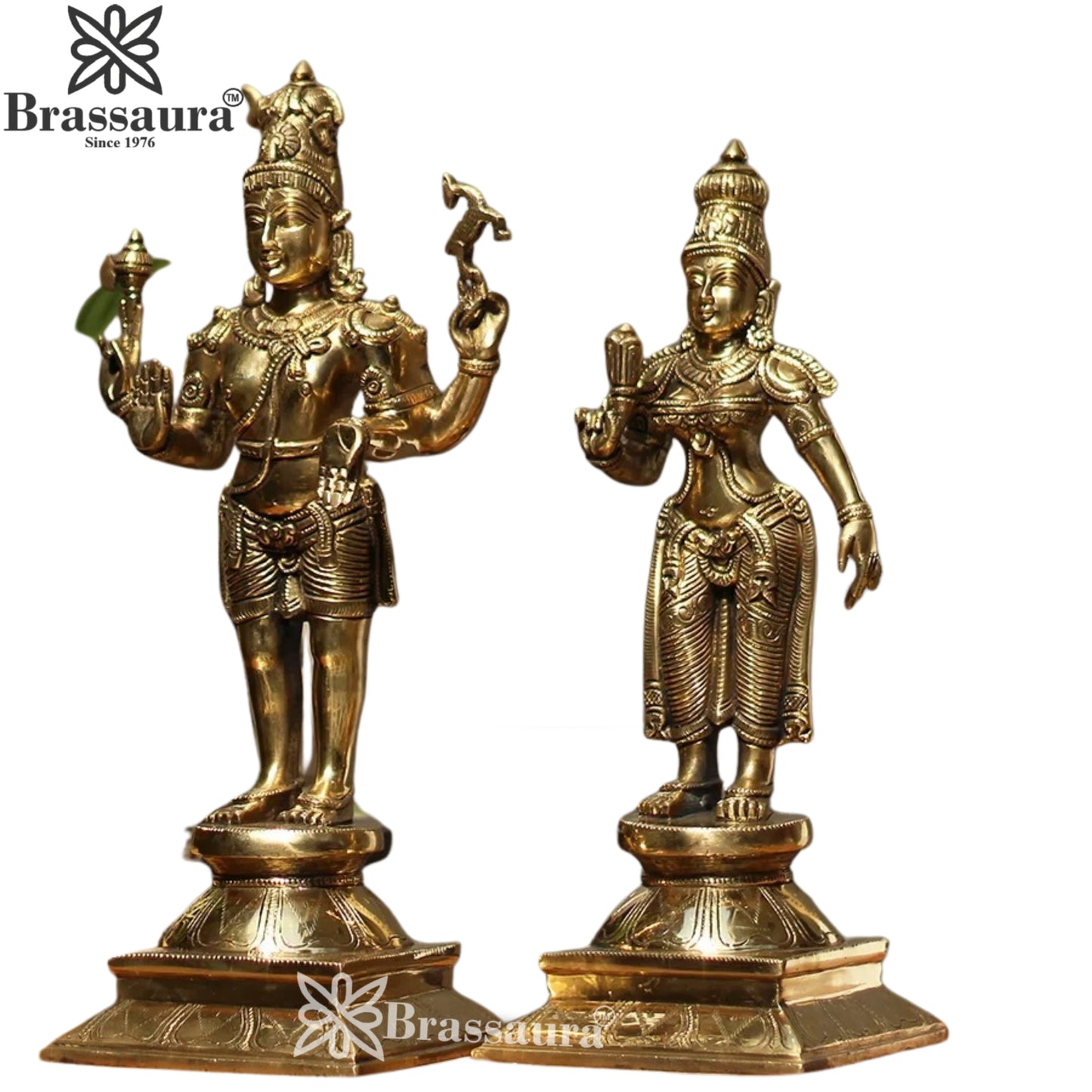 Brass Lord Shiv & Parvati Statue Weight 14 Kg And Height 8 Inch