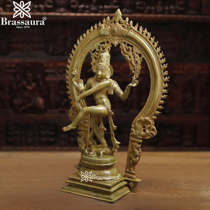 Brass Patina Dancing Natraj Statue Weight 16.16 Kg And Height 26 Inch