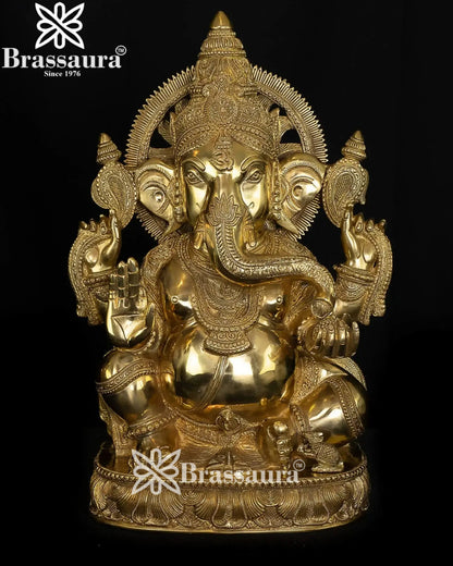 Brass Ganesha Statue Weight 21 Kg And Height 19.5 Inch