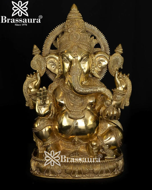 Brass Ganesha Statue Weight 21 Kg And Height 19.5 Inch