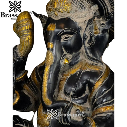 Brass Ganesha Statue Weight 24 Kg And Height 20.5 Inch