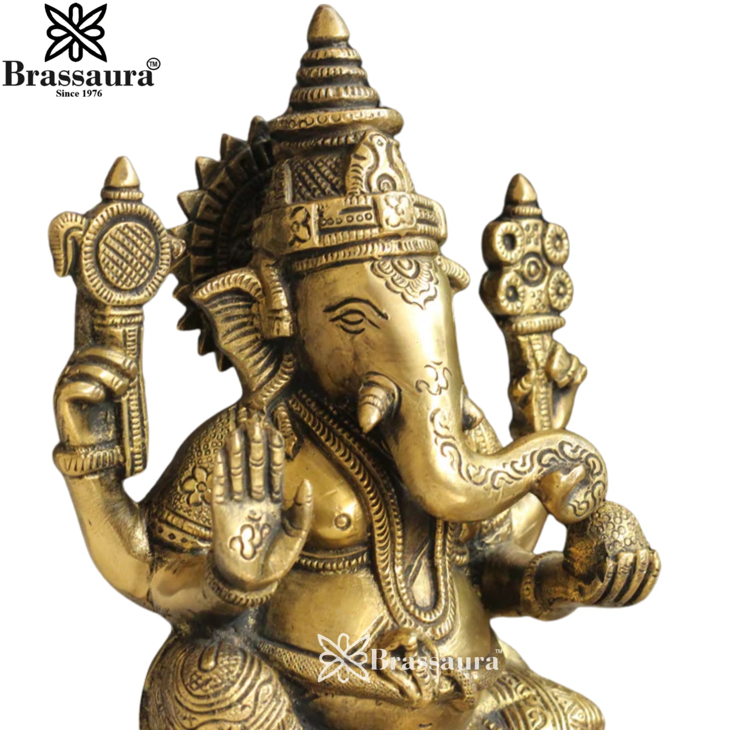 Brass Ganesha Statue Weight 2 Kg & Height 8 Inch