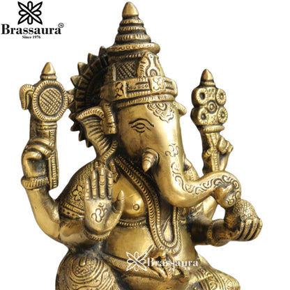 Brass Ganesha Statue Weight 2 Kg & Height 8 Inch