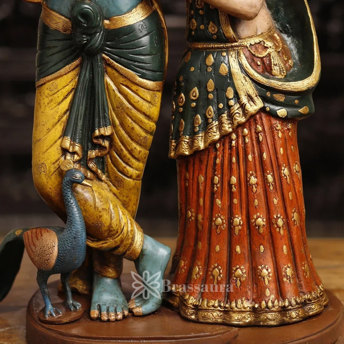 Brass Radha Krishna Murti Weight 20.27 Kg And Height 23 Inch