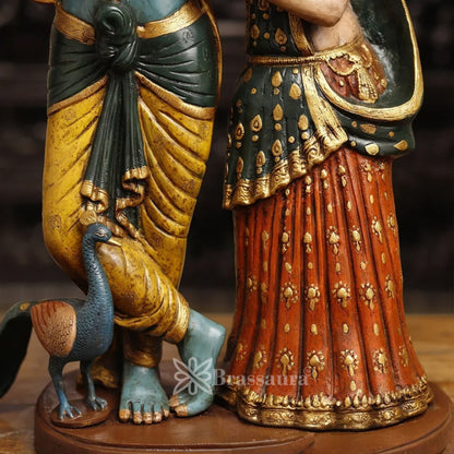 Brass Radha Krishna Murti Weight 20.27 Kg And Height 23 Inch