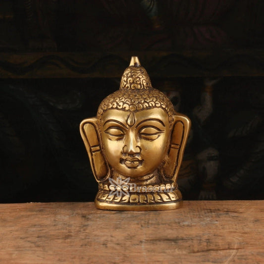 Brass Head Buddha Weight 1 kg & Height 4.5 Inch