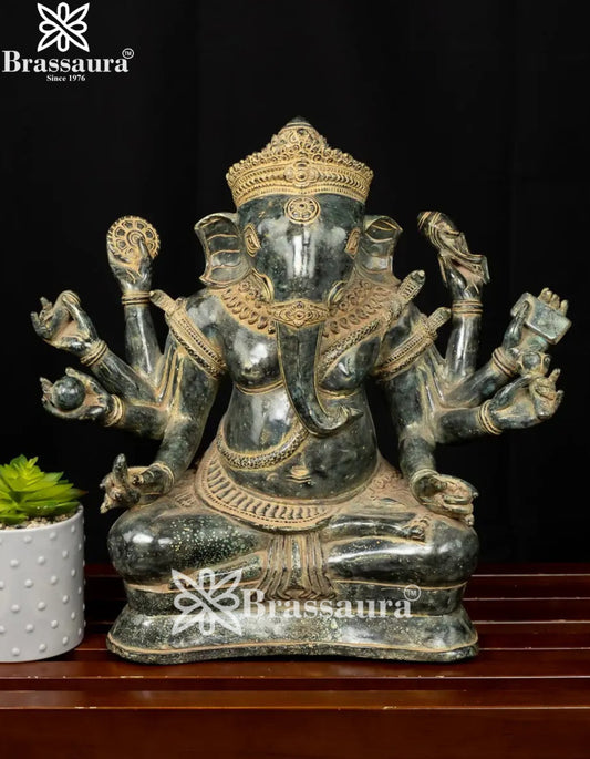 Bronze Ganesha Statue Weight 7.9 Kg And Height 15 Inch