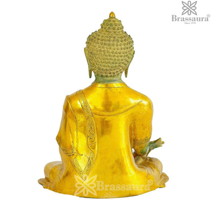 Brass Bhumisprasa Buddha Weight 10 kg & Height 16 Inch