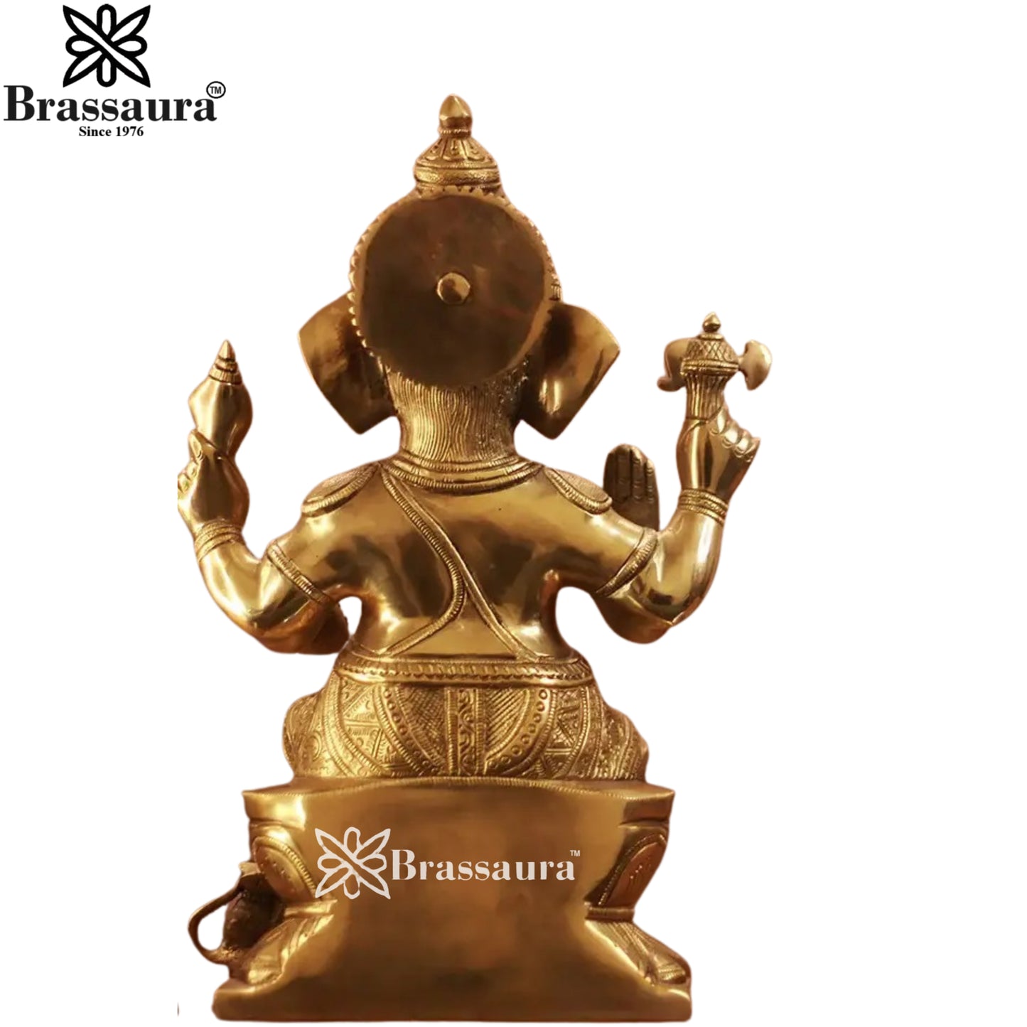 Brass Ganesha Statue Weight 5.35 Kg And Height 12.5 Inch