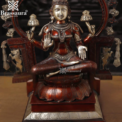Brass Lakshmi Murti Weight 31.37 Kg And Height 32.5 Inch