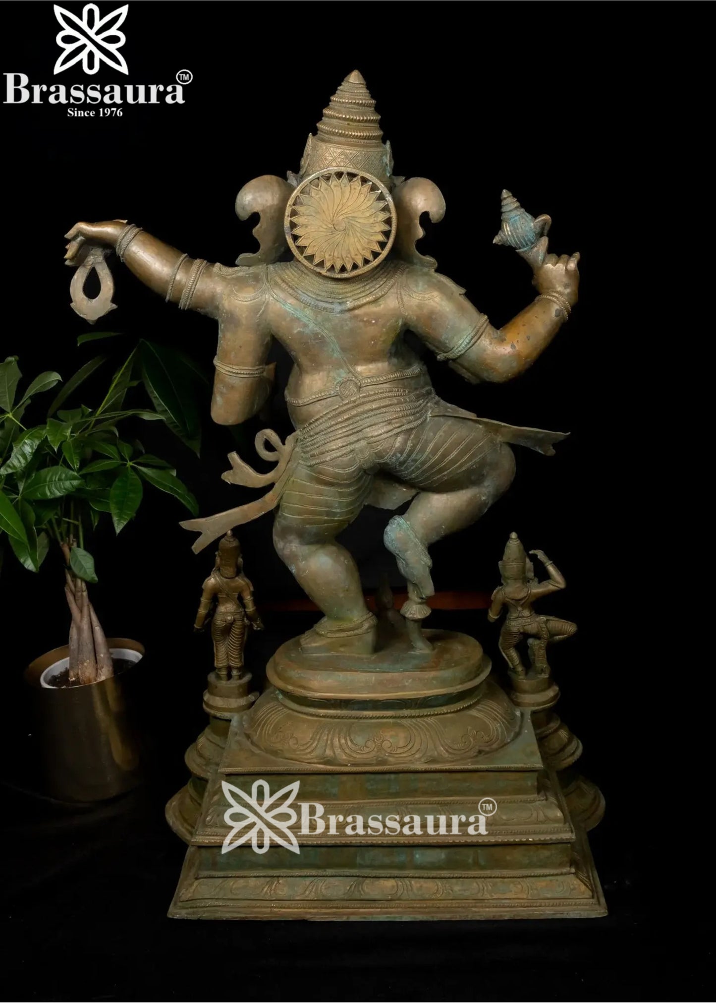 Bronze Dancing Ganesha Statue Weight 61 Kg And Height 34 Inch